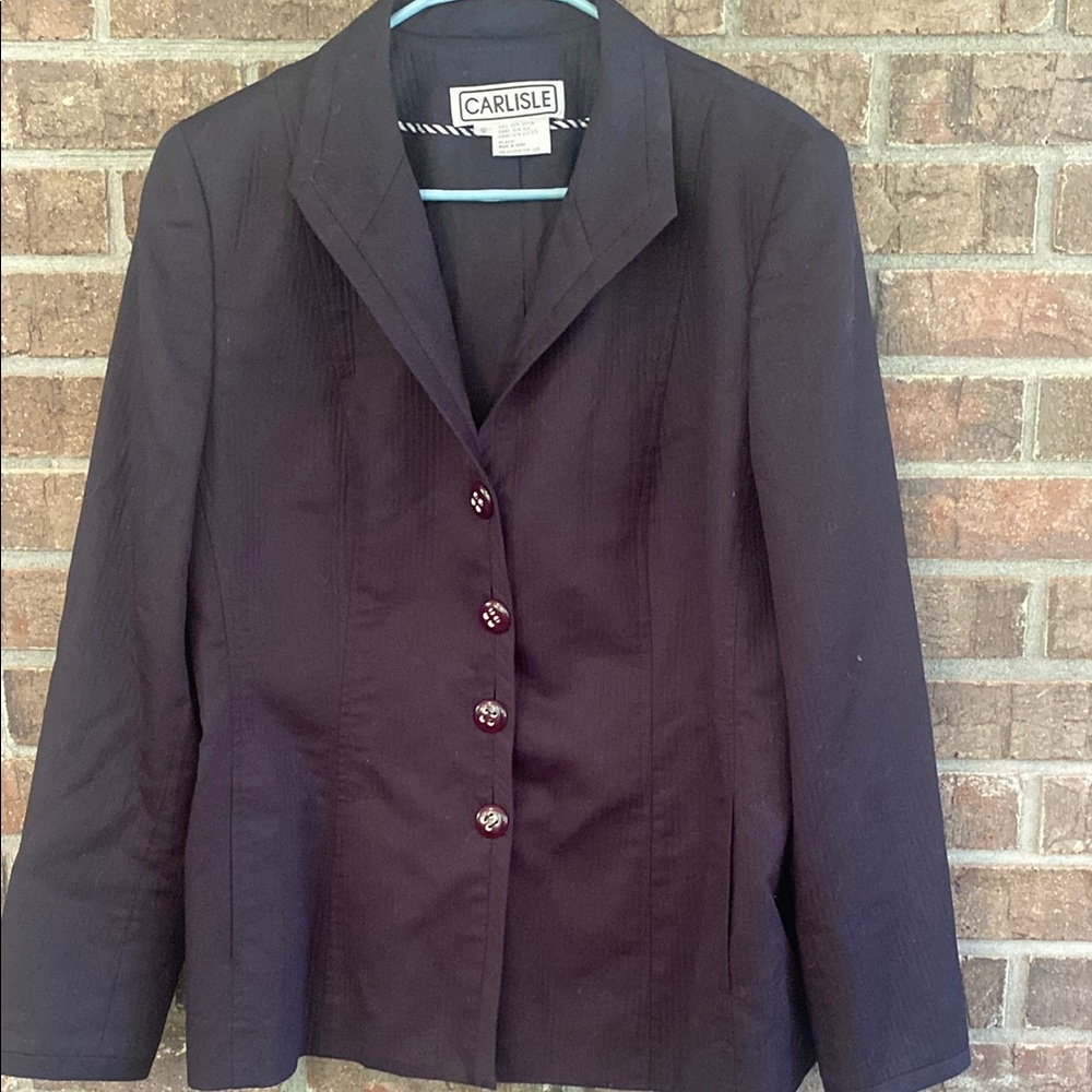 Carlisle Women's Black Blazer with Button Detail
